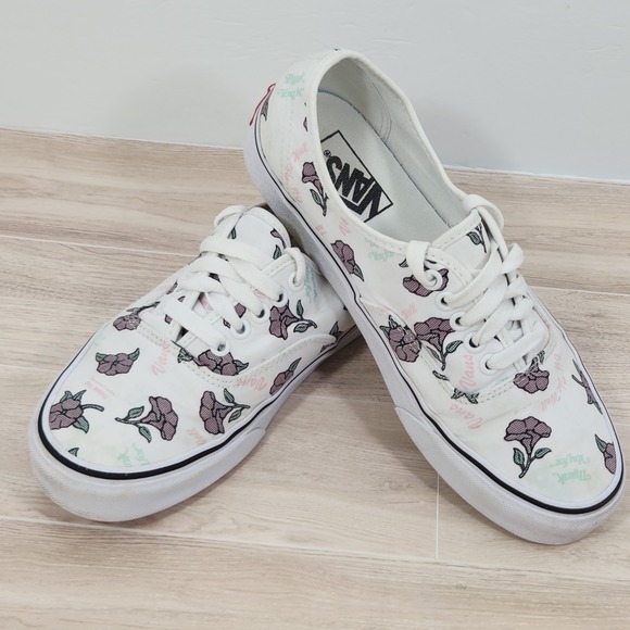 Vans Shoes - Vans Authentic Thank You‎ White & Floral Men 7.5 Women 9
